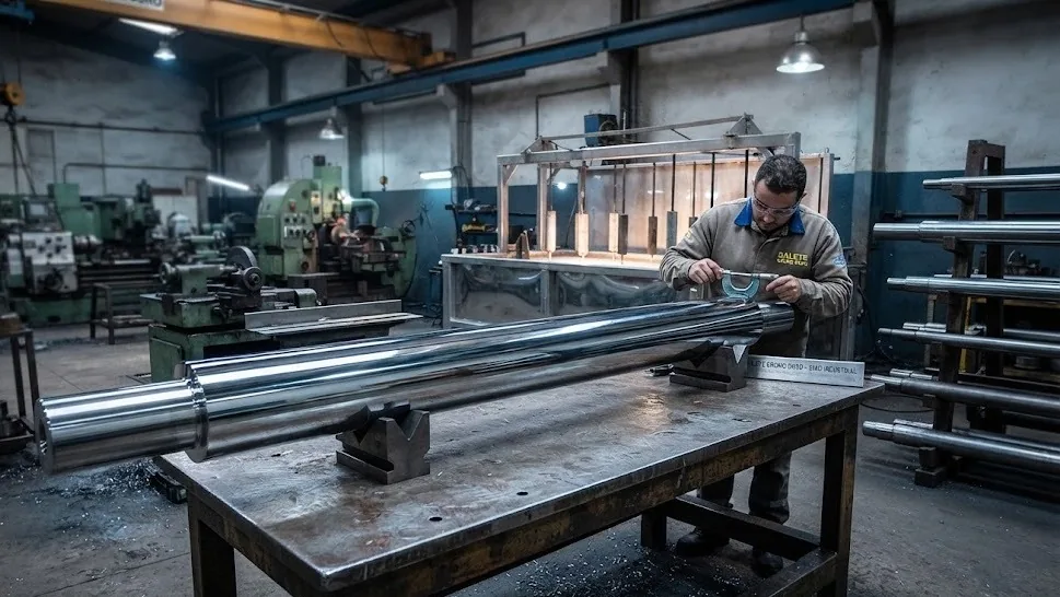 Cromo duro para eixos industriais aplicado pela Salete Cromo Duro