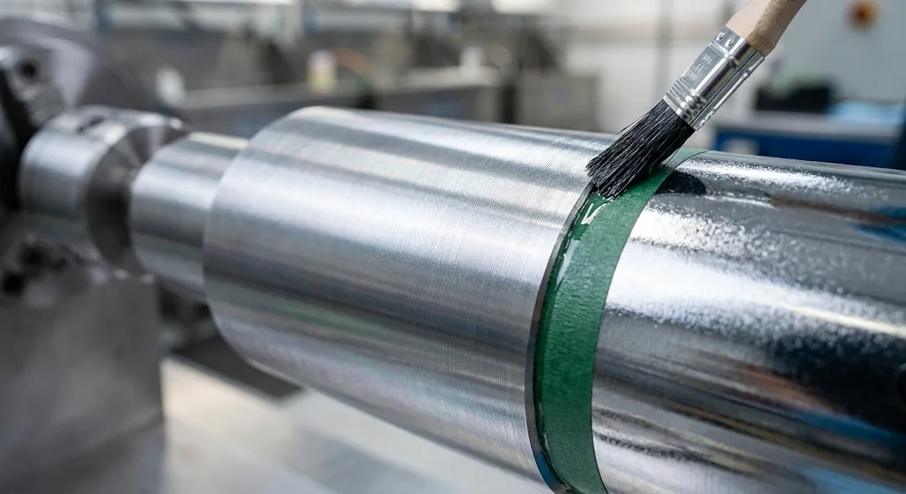 Superfície de componente com revestimento de cromo duro industrial