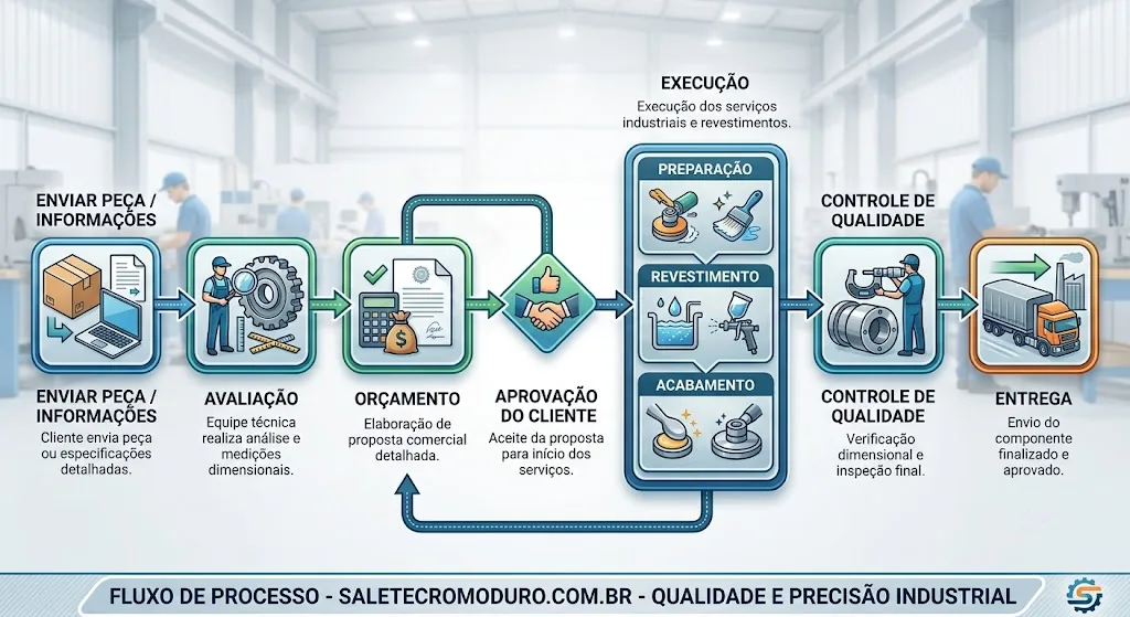 Etapas para contratar uma empresa de cromo duro