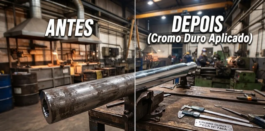 Antes e depois: recuperação de uma peça industrial