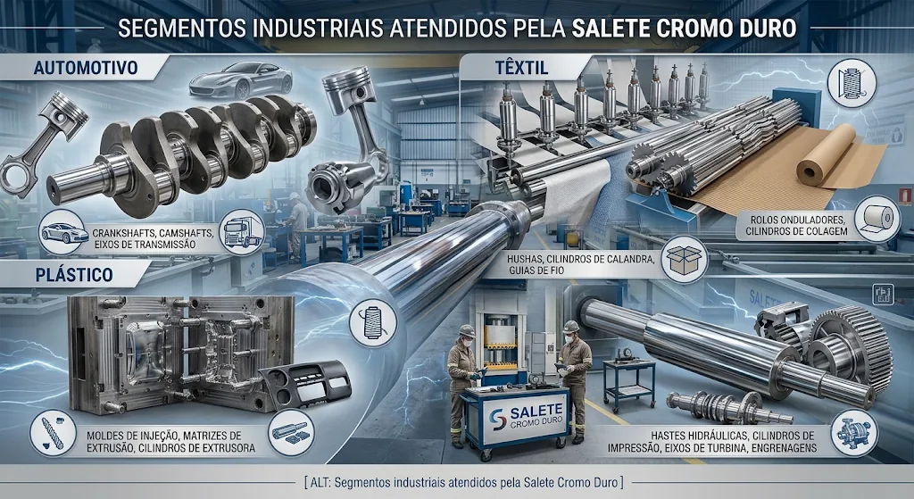 Revestimento de cromo duro industrial e desgaste